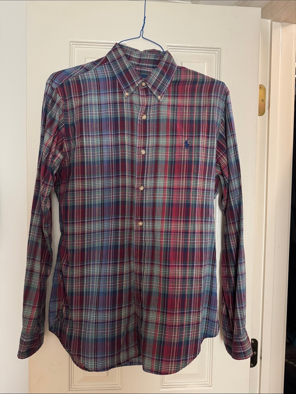 Ralph Lauren Plaid Button-Down Shirt - Blue & Red